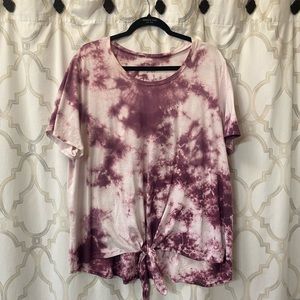 Cotton tie front tee